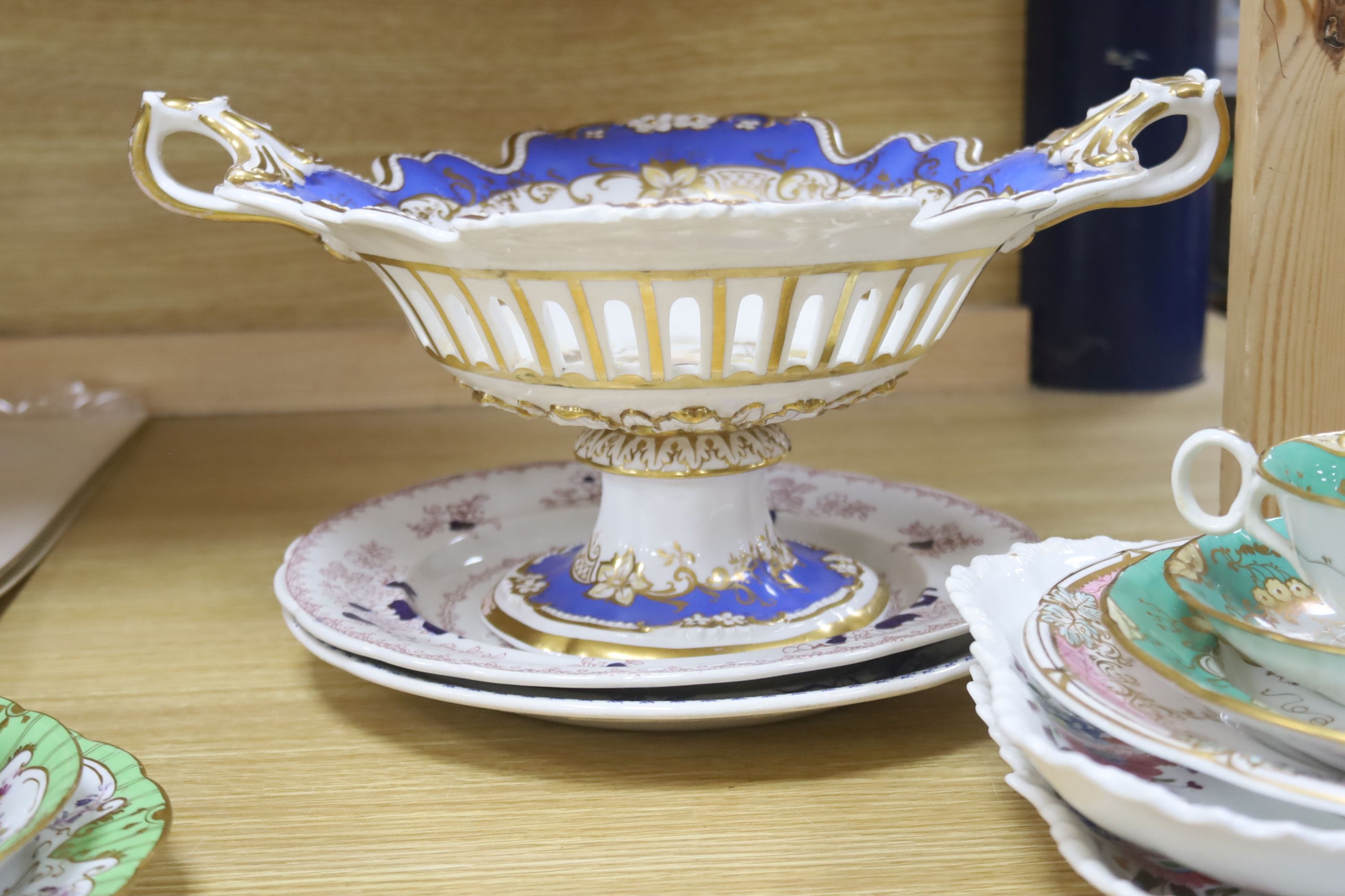 A group of 19th century English porcelain teawares